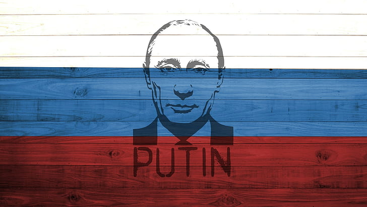 ウラジミール・プーチン、旗、木、大統領、ロシア、絵画、 HDデスクトップの壁紙