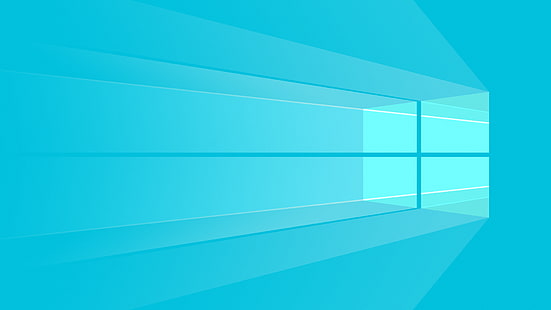 Windows 10、Microsoft Windows、シアン、ウィンドウ、シアンの背景、 HDデスクトップの壁紙 HD wallpaper