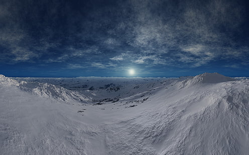 заснежени планини, пейзаж, зима, сняг, природа, небе, HD тапет HD wallpaper