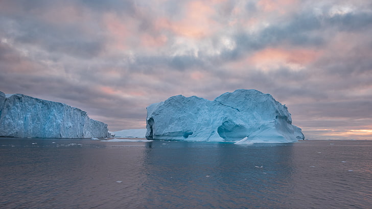 góra lodowa, morze, Arktyka, przyroda, Tapety HD