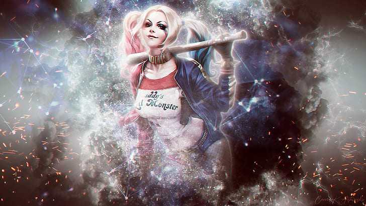 Harley Quinn, abstrakt, Selbstmordkommando, HD-Hintergrundbild