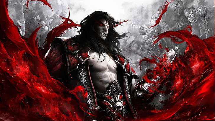 pria dalam seni kipas jas merah, Castlevania, video game, Castlevania: Lords of Shadow 2, Wallpaper HD