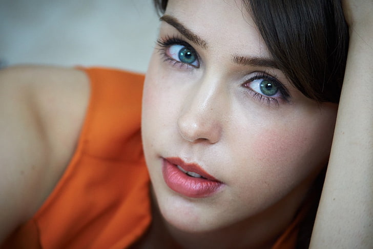 women, Stefanie Joosten, green eyes, HD wallpaper