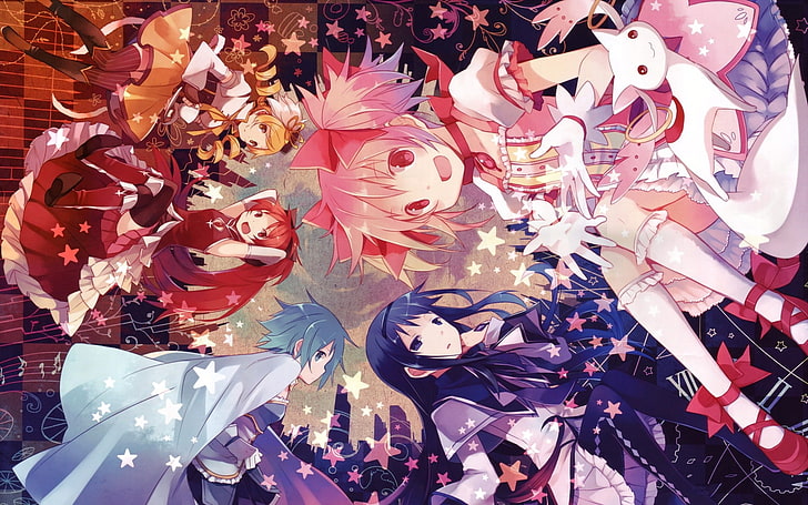 anime, anime girls, Mahou Shoujo Madoka Magica, Kaname Madoka, Akemi Homura, HD wallpaper