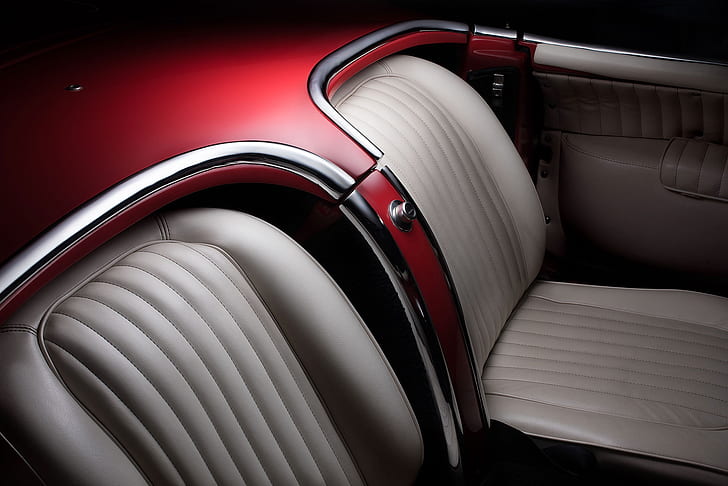 car interior, red, 1954 (Year), car, Corvette, HD wallpaper