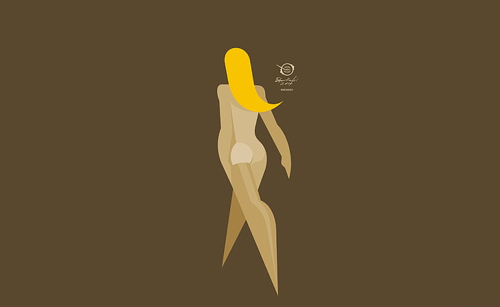 Odlazella, ilustrasi wanita berambut kuning, Aero, Seni Vektor, zelko, radic, bfvrp, digital, desain, gambar, gadis, model, lukisan, gambar, minimalis, karya seni, seni pop, gambar, Wallpaper HD