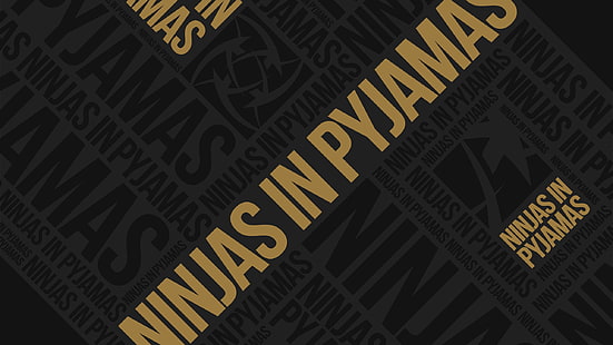 latar belakang hitam dengan hamparan teks, Counter-Strike, Counter-Strike: Global Offensive, Ninja In Pyjamas, video game, Wallpaper HD HD wallpaper