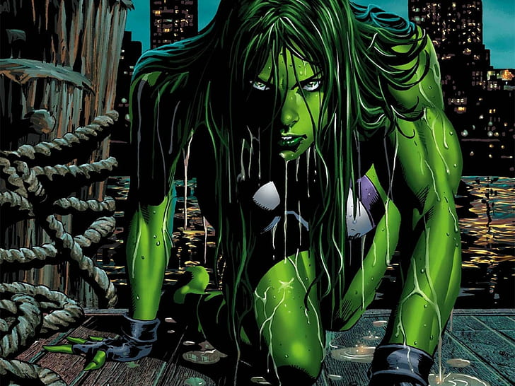 bandes dessinées, hulk, merveille, elle, she-hulk, super-héros, Fond d'écran HD