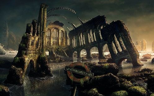 Apocalittico, abbandonato, Fantasy World, Edificio, apocalittico, abbandonato, Fantasy World, edificio, Sfondo HD HD wallpaper