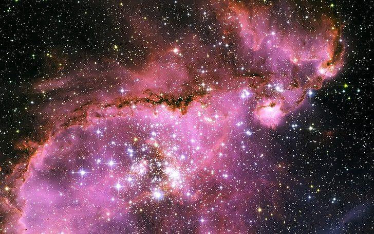 pink and purple nebula digital wallpaper, stars, nebula, a lot, very, HD wallpaper