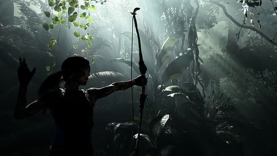 момиче, Tomb Raider, Лара Крофт, екранна снимка, Shadow of the Tomb Raider, приключенска игра, HD тапет HD wallpaper