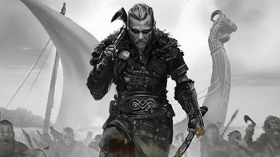 prajurit, viking, Assassin's Creed Valhalla, Assassin's Creed, Wallpaper HD HD wallpaper