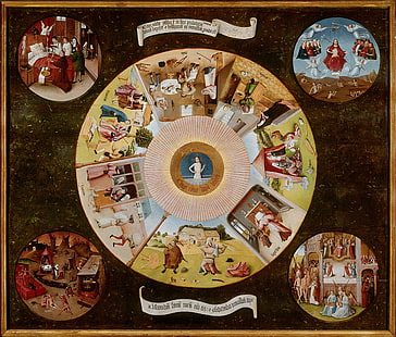 столешница, Семь смертных грехов, Иероним Босх, 1480-1485, HD обои HD wallpaper