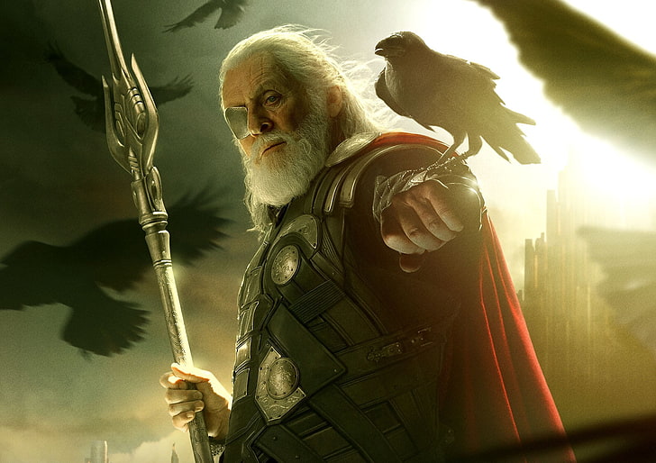 Odin de Thor, Raven, Herói, Um, Deus, Anthony Hopkins, Thor O Mundo das Trevas, Тор2, O rei de Asgard., HD papel de parede