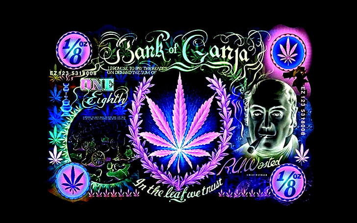 Carta da parati Bank of Ganja, 420, ganja, marijuana, erba, Sfondo HD