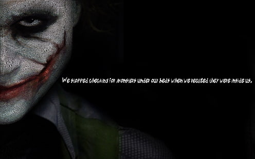Обои DC Joker, Джокер, цитата, типографские портреты, Темный рыцарь, Бэтмен, кино, HD обои HD wallpaper