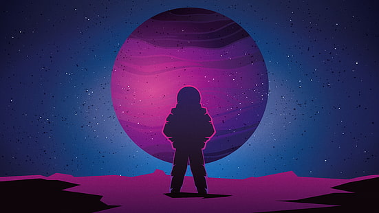 Science-Fiction, Astronaut, Minimalist, Planet, HD-Hintergrundbild HD wallpaper