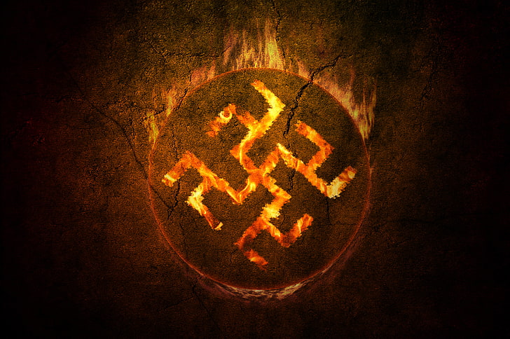 logo de la croix gammée, symbole, Russie, Sémantique, La fleur de fougère / Herbe surmontée, Fond d'écran HD
