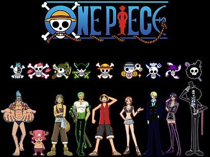 One Piece, anime, Monkey D.Luffy, Frankie, Usopp, Tony Tony Chopper, Roronoa Zoro, Sanji, Nico Robin, Brook, Tapety HD HD wallpaper