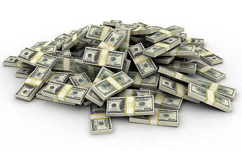 Bündel von US-Dollar, Geld, ein Haufen, das Geld, Dollar, HD-Hintergrundbild HD wallpaper
