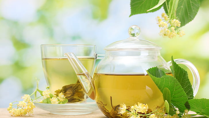 Jasmine tea, teapot, saucer, cup, drink, flowers, Jasmine, Tea, Teapot, Saucer, Cup, Drink, Flowers, HD wallpaper