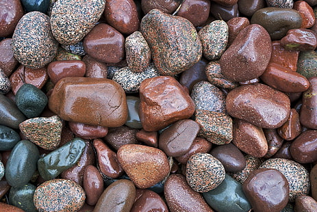 Çakıl taşları, taşlar, boya, kahverengi taşlar, boya, sahil, taşlar, çakıl taşları, HD masaüstü duvar kağıdı HD wallpaper