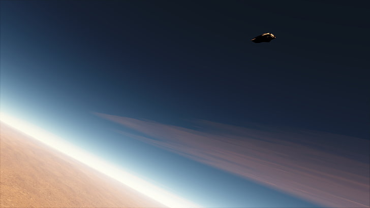 vaisseau spatial noir, Interstellar (film), Ranger, espace, Fond d'écran HD