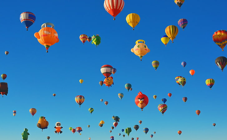Albuquerque International Balloon Fiesta ..., lote de globos aerostáticos de colores variados, Estados Unidos, Nuevo México, Albuquerque, albuquerqueinternationalballoonfiesta, sigma30mmf14exdchsm, Fondo de pantalla HD