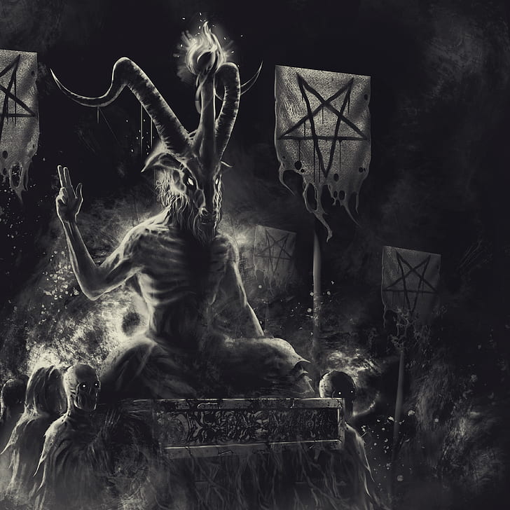 Setanisme, setan, pentagram, Wallpaper HD