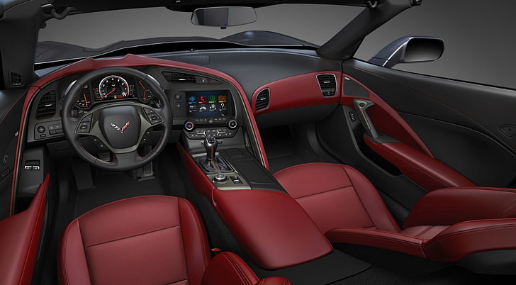 2014 Chevrolet Corvette Stingray Interior, black and red Corvette interior, Cars, Chevrolet, Interior, Corvette, Stingray, 2014, HD wallpaper