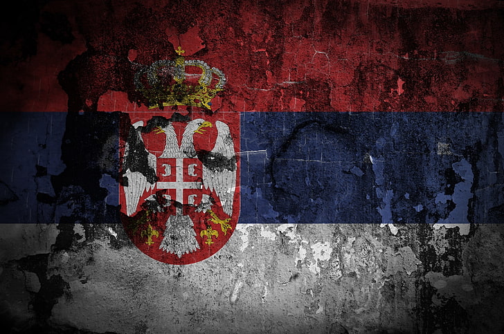 Bendera, lambang, Serbia, Wallpaper HD