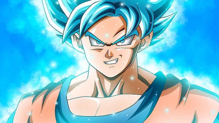 Ilustrasi Super Saiyan God Son Goku, anime, Dragon Ball Super, Goku, 8k, Wallpaper HD