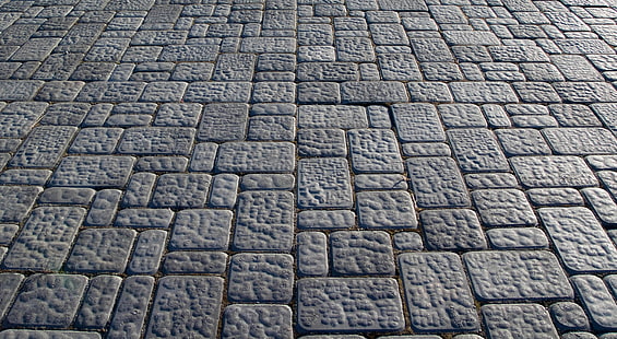 gray concrete floor, stones, paving, pavement, HD wallpaper HD wallpaper