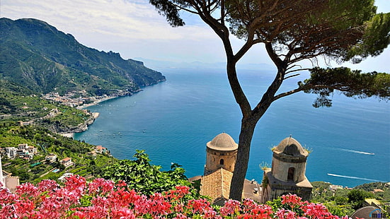 วอลเปเปอร์เดสก์ท็อป Mountain Amalfi Coast, Italy, วอลล์เปเปอร์ HD HD wallpaper