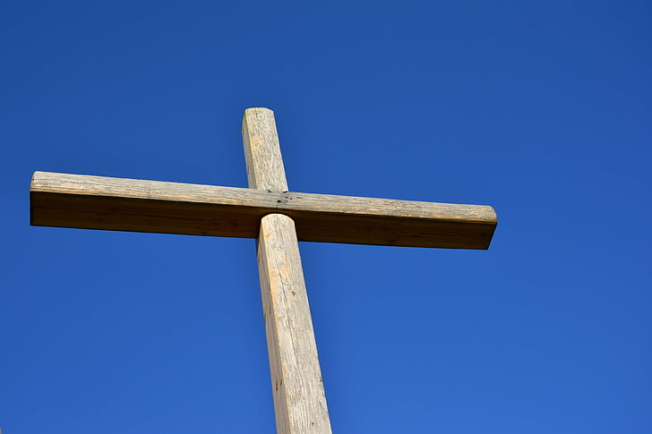 céu azul, cristão, cristianismo, cruz, fé, religião, céu, símbolo, cruz de madeira, HD papel de parede