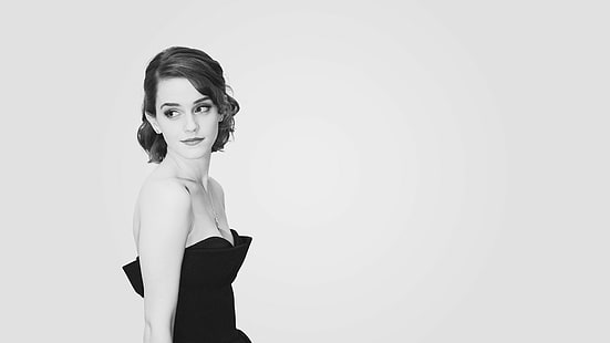 monochromatyczny, fotografia, Emma Watson, Tapety HD HD wallpaper