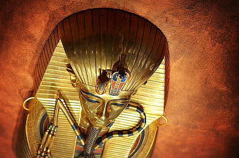 Goldsarkophag, Hintergrund, Maske, Pharao, Tutanchamun, Ägypten, alt, HD-Hintergrundbild HD wallpaper