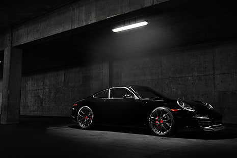siyah arabalar, Porsche 911 Carrera S, araç, araba, Porsche, HD masaüstü duvar kağıdı HD wallpaper