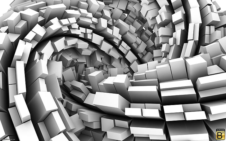 Abstract Spiral Box Cube HD, abstract, digital/artwork, cube, box, spiral, HD wallpaper