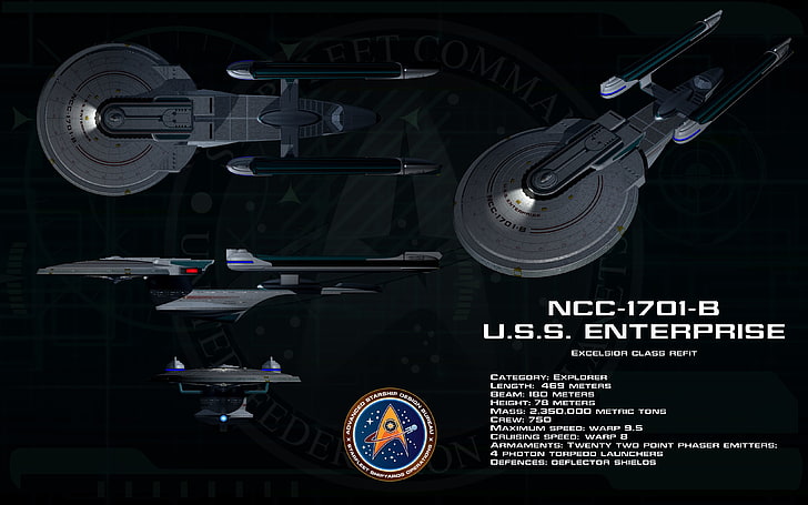 無料ダウンロード | NCC-1701-B米国エンタープライズイラスト、 スタートレック、 USSエンタープライズ（宇宙船）、 HD