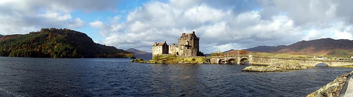 Scotland, Eilean Donan, castle, Highlander, Loch Duich, Loch Long, Loch Alsh, HD wallpaper