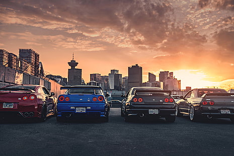 Nissan Skyline GT-R R34, Nissan GT-R R35, HD wallpaper HD wallpaper