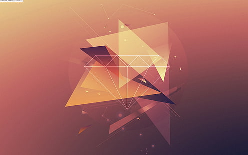 carta da parati geometrica arancione con diamanti, astratta, arancione, diamanti, triangolo, geometria, arte digitale, opere d'arte, forme, Sfondo HD HD wallpaper