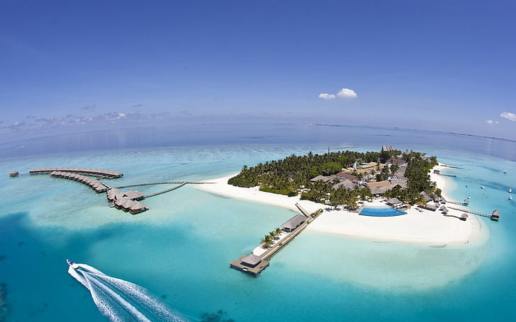 جزر المالديف ، الشاطئ ، الجزيرة، خلفية HD