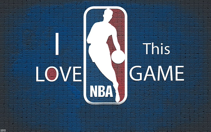 NBAロゴ、青、nba、背景、バスケットボール、ロゴ、 HDデスクトップの壁紙