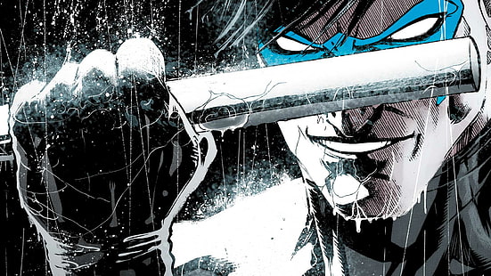 DC Comics, Nightwing, illustrazione, supereroe, Sfondo HD HD wallpaper