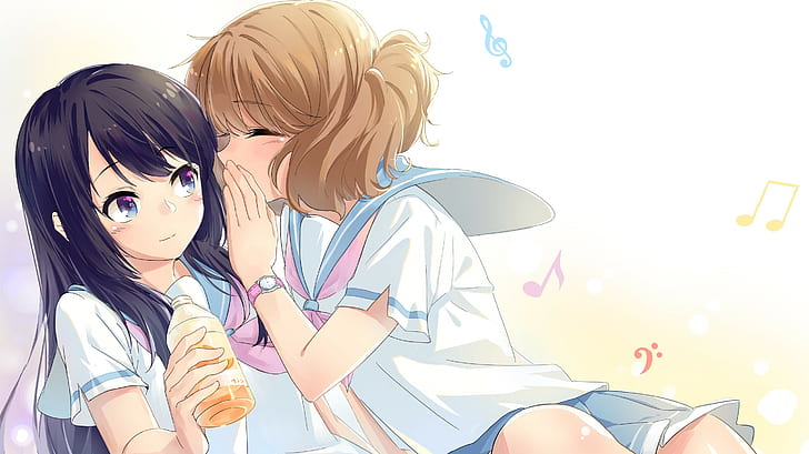 langes Haar, kurzes Haar, Anime, blaue Augen, Oumae Kumiko, Hibike!Euphonium, Anime Girls, Kousaka Reina, HD-Hintergrundbild