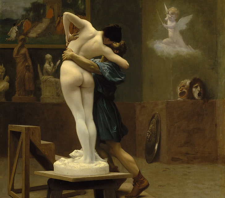 intérieur, tableau, atelier, mythologie, Jean-Léon Gérôme, Pygmalion et Galatée, Fond d'écran HD