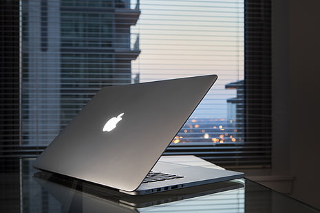 MacBook Pro, tavolo, Apple, finestra, laptop, MacBook Pro Retina, Sfondo HD HD wallpaper