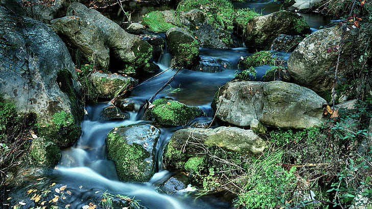 Каскад реки с камнями, Су, Камино, Каскад, река, скалы, Пьедрас, Агуа, Рио Корриенте, Sony, A77, Aire libre, природа, ручей, водопад, лес, на открытом воздухе, мох, вода, скалы - Объект, дерево,пейзаж, пейзажи, зеленый цвет, течет, HD обои